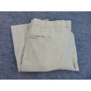 Oscar Pants Mens 37x29 Tan Wide Leg Dress Hip Hop Wool Cashmere Flat Front